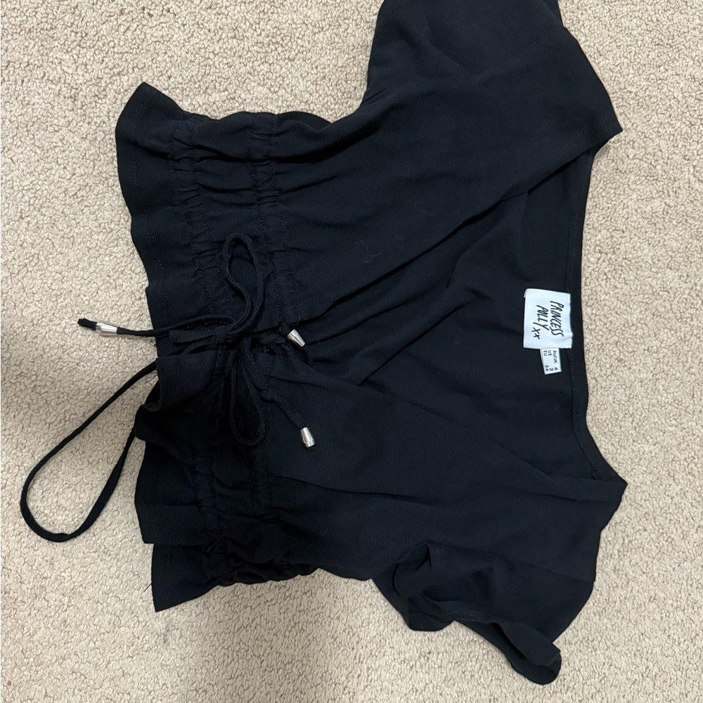 Princess Polly Black Top with ties in front